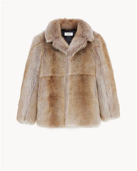 ysl shearling coat women|saint laurent shearling.